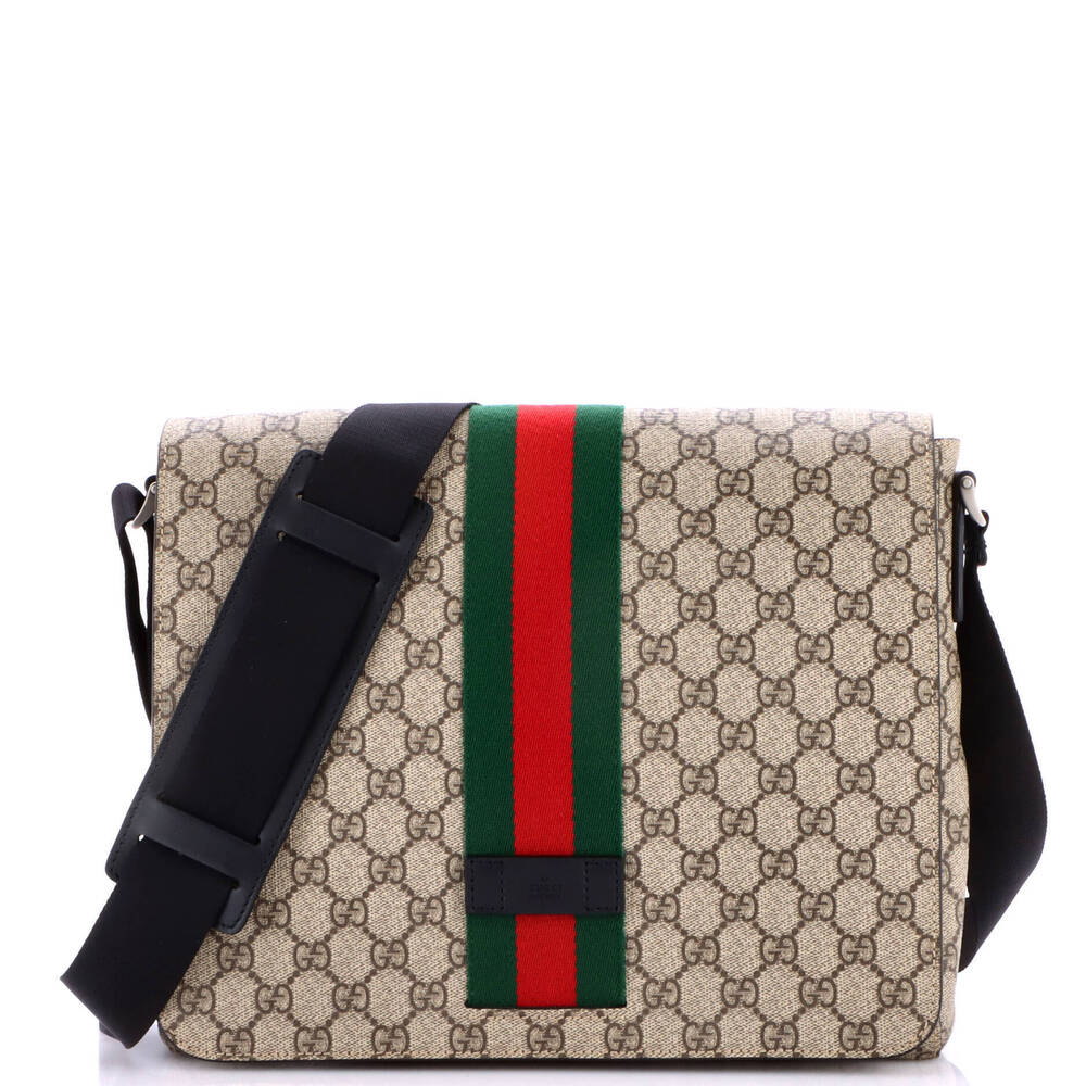 Gucci Medium Web Flap Messenger Bag